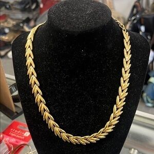 Vintage Gold  Leaf Necklace